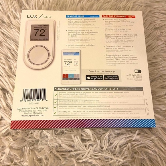 Lux Smart WiFi Thermostat - White - Picture 2 of 6